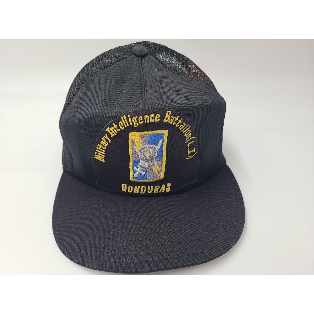 Vtg Military Intelligence Battalion Honduras Mesh Snapback (Fits Small) Hat Cap